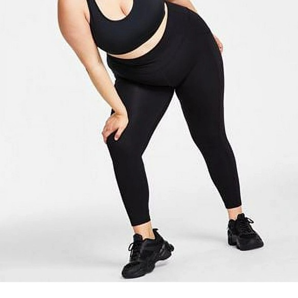 Women's Compression High-Waist Side-Pocket 7/8 Length Leggings, ID IDEOLOGY 1X - Picture 5 of 12